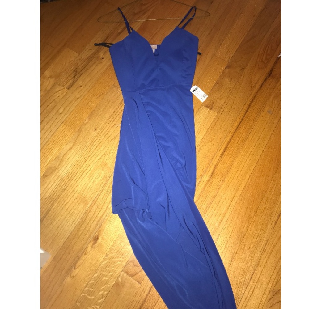 Royal blue twist front dress